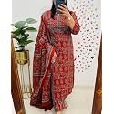 krisjanWomen39s Pure Cotton Printed with Handwork Kurta