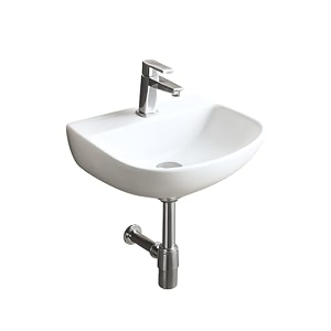 kriss kross ceramic wallhung wash basin  spacesaving wallmounted washbasin for bathroom amp living room  supergloss white single tap hole bathroom sink modern compact basin