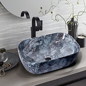 krisskross table top wash basinglossy finishcounter toptable top bathroom sinkmarble blue color for bathroom amp living room 455 x 32 x 135 cm - bravo