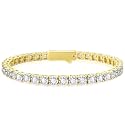 KRKC&amp;CO Tennis Bracelets for Women, Birthday Wedding Gift for Her, 3/4/5mm, 14k Gold/White Bracelet, Iced Out 5A Cubic Zirconia Stones, Bridal Wedding Jewelry for Wife Mom