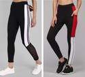kronmenien Color Block Women Black, Red Tights