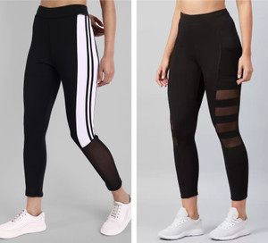 kronmenien color block women black tights