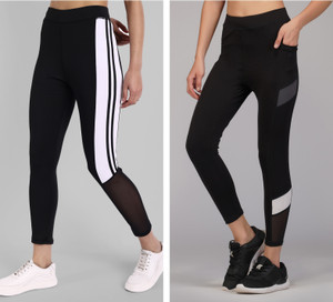 kronmenien color block women black white tights