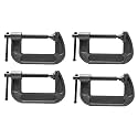 KROST 3” inch Industrial Heavy Duty G Clamp C Type Anti‑rust Universal Clamping Tool for woodworking and DIY Maximum Opening size 75mm (4PCS)