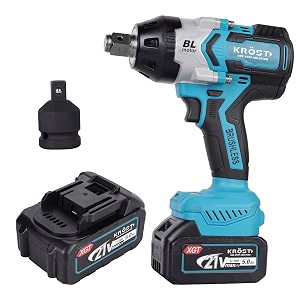 krost pro series 1300nm torque cordlessbrushless impact wrench 3434 with 3434-1234 converter double li-ion batteriesauto stop function forwardreverse rotation impact wrench