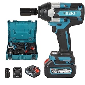 krost pro series 700nm combo torque cordless impact wrench 1234 brushless motor li-ion batteries auto stop function impact wrench  10pcs impact socket - fixed square