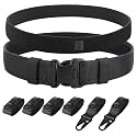 KRYDEX Duty Belts Law Enforcement 2 Inch Police Belt Heavy Duty Belt with 4 Pcs Belt Keepers, Black