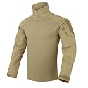 KRYDEX Tactical Men's Combat Shirt Rapid Assault Long Sleeve Shirt with Elbow Pads