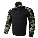 KRYDEX Tactical Men's Combat Shirt Rapid Assault Long Sleeve Shirt with Elbow Pads