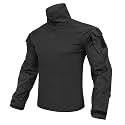 KRYDEX Tactical Men's Combat Shirt Rapid Assault Long Sleeve Shirt with Elbow Pads