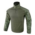 KRYDEX Tactical Men's Combat Shirt Rapid Assault Long Sleeve Shirt with Elbow Pads