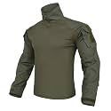 KRYDEX Tactical Men's Combat Shirt Rapid Assault Long Sleeve Shirt with Elbow Pads
