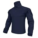 KRYDEX Tactical Men's Combat Shirt Rapid Assault Long Sleeve Shirt with Elbow Pads