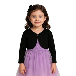 kryptic kids girls cropped length cotton shrug  soft lightweight open front layer for stylish everyday wear casual outfits