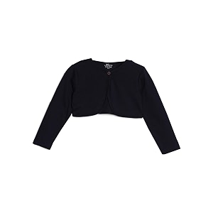 kryptic kids girls cropped length cotton shrug  soft lightweight open front layer for stylish everyday wear casual outfits