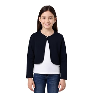 kryptic kids girls regular length cotton shrug  soft lightweight open front layer for stylish everyday wear casual outfits