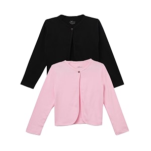 kryptic kids girls regular length cotton shrug  pack of 2 soft lightweight open-front layers for stylish everyday wear and casual outfits