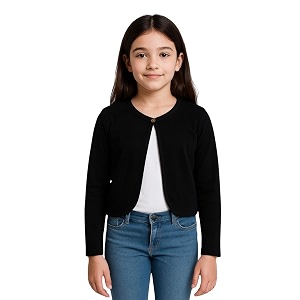 kryptic kids girls regular length cotton shrug  soft lightweight open front layer for stylish everyday wear casual outfits