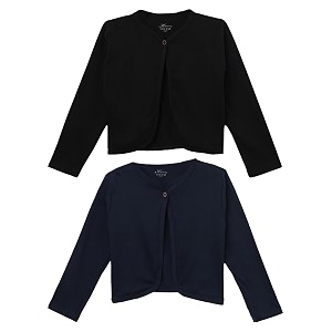 kryptic kids girls regular length cotton shrug  pack of 2 soft lightweight open-front layers for stylish everyday wear and casual outfits
