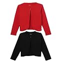 KRYPTIC Kids Girls Regular Length Cotton Shrug – Pack of 2 Soft, Lightweight Open-Front Layers for Stylish Everyday Wear and Casual Outfits.