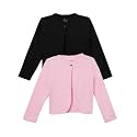 KRYPTIC Kids Girls Regular Length Cotton Shrug – Pack of 2 Soft, Lightweight Open-Front Layers for Stylish Everyday Wear and Casual Outfits.