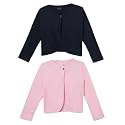 KRYPTIC Kids Girls Regular Length Cotton Shrug – Pack of 2 Soft, Lightweight Open-Front Layers for Stylish Everyday Wear and Casual Outfits.