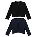 KRYPTIC Kids Girls Regular Length Cotton Shrug – Pack of 2 Soft, Lightweight Open-Front Layers for Stylish Everyday Wear and Casual Outfits.
