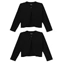 KRYPTIC Kids Girls Regular Length Cotton Shrug – Pack of 2 Soft, Lightweight Open-Front Layers for Stylish Everyday Wear and Casual Outfits.