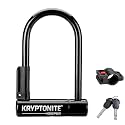 Kryptonite Keeper Mini-Bike Lock, Heavy Duty Anti-Theft U Lock with 12mm Harden Steel Shackle, Mounting Bracket and 2 Keys for Bike, Motorcycle, Scooter, Door, Gate, Fence