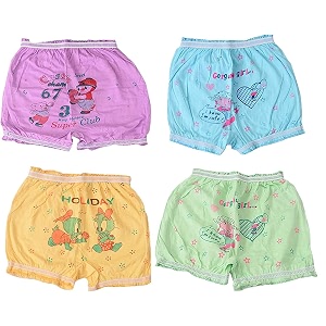 krystle kids boy39s girl39s cotton bloomer pack of 4 multicolor