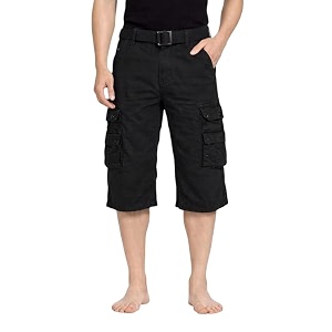 Krystle Mens Cotton Cargo Capri Shorts Below