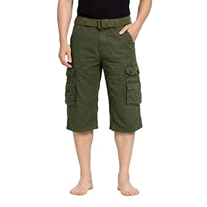 Krystle Mens Cotton Cargo Capri Shorts Below