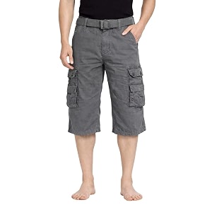 Krystle Mens Cotton Cargo Capri Shorts Below