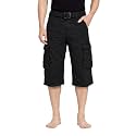 Krystle Mens Cotton Cargo Capri Shorts Below