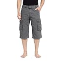 Krystle Mens Cotton Cargo Capri Shorts Below