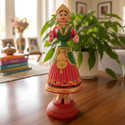 KRYSTOW TRADITIONAL INDIAN DANCING DOLL Decorative Showpiece  -  35 cm (Resin, Red)