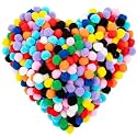 KRYTONE�1CM Assorted Pom Poms, Craft Pom Pom Balls, Colorful Pompoms for DIY Creative Crafts Decorations, Kids Craft Project (300PCS)