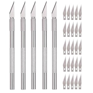 krytonedetail pen knife interchangeable sharp blades for carving amp mat cutting paper cardboard thermocol cutting 5pcs knife with 25pcs blade