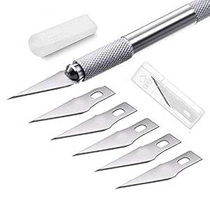 krytonedetail precision pen knife with 5 interchangeable sharp blades for carving amp mat cutting paper cardboard sheets craft razor cutter blade art pencil pack of 1