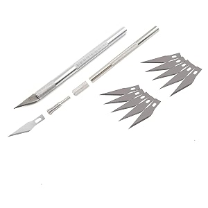 krytonedetail pen knife interchangeable sharp blades for carving amp mat cutting paper cardboard thermocol cutting 10 blade