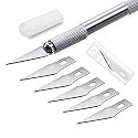 KRYTONE�Detail Precision Pen Knife with 5 Interchangeable Sharp Blades for Carving &amp; Mat Cutting Paper Cardboard Sheets Craft Razor Cutter Blade Art Pencil Pack of 1