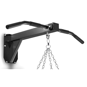 ks creations heavy-duty wall mount punching bag hanger chin up bar in black chain not included