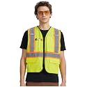 A-KSAFETY High Visibility Safety Vest for Men Women with Pockets and Zipper