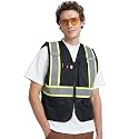 A-KSAFETY High Visibility Safety Vest for Men Women with Pockets and Zipper