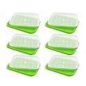 Seed Sprouter Tray with Drain Holes | BPA Free Nursery Seed Germination Tray Healthy Wheatgrass Seeds Grower &amp; Storage Tray for Garden Home Office with Germinating Paper (Pack of 6)
