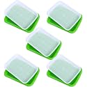 Seed Sprouter Tray with Drain Holes | BPA Free Nursery Seed Germination Tray Healthy Wheatgrass Seeds Grower & Storage Tray for Garden Home Office with Germinating Paper (Pack of 5)