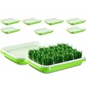 Seed Sprouter Tray with Drain Holes | BPA Free Nursery Seed Germination Tray Healthy Wheatgrass Seeds Grower &amp; Storage Tray for Garden Home Office with Germinating Paper (Pack of 7)