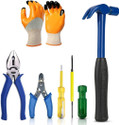 Kshivi COMBO OF 5 HAND TOOL SET WITH SAFETY GLOVES Lineman Plier