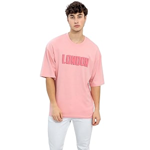 KSHS Men Round Neck Drop-Shoulder Sleeves Cotton