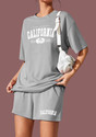 kshs Women Printed Grey Top & Shorts Set